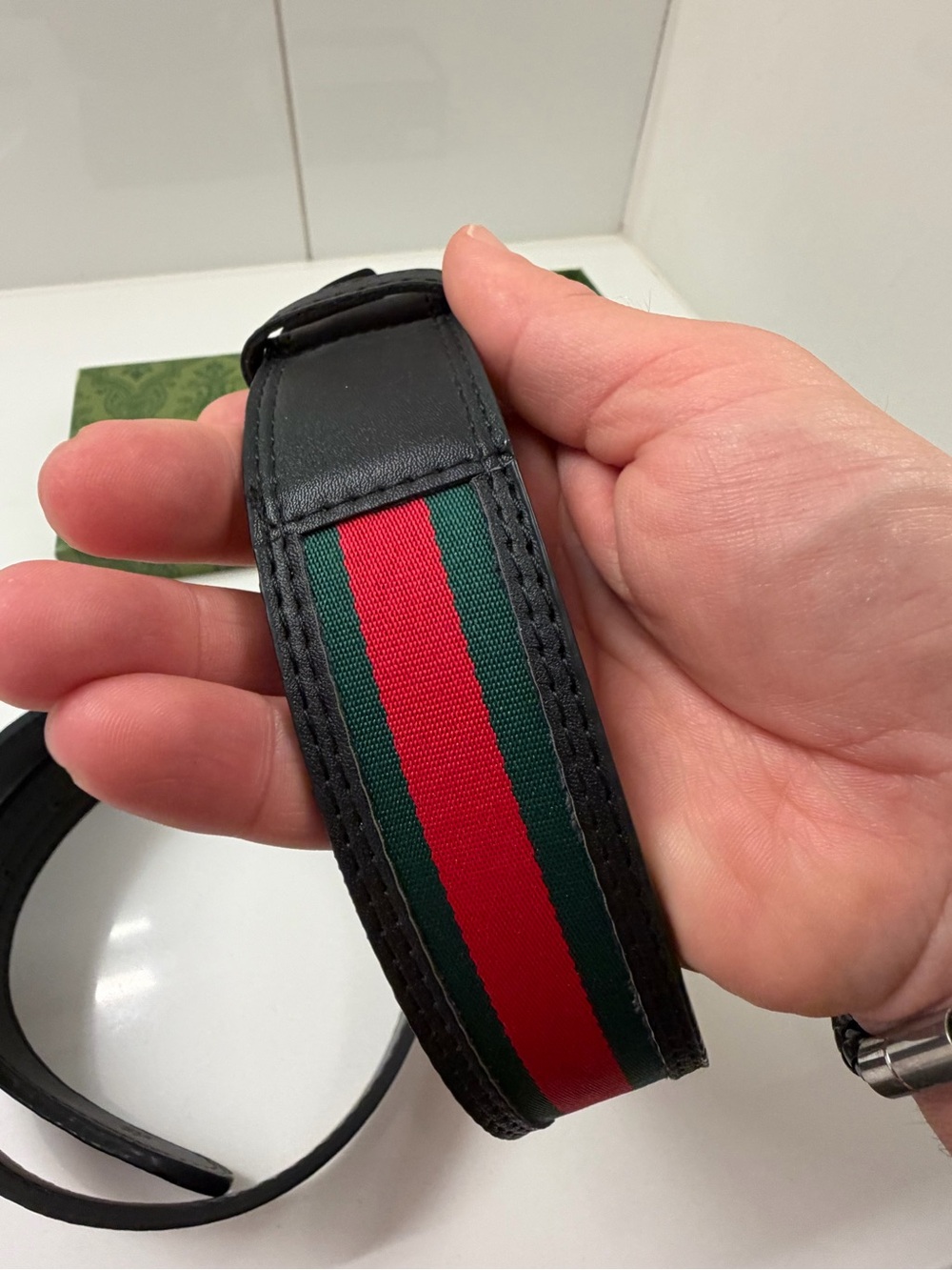 Gucci Interlocking G Web Belt – Black GG Buckle - Picture 6 of 11